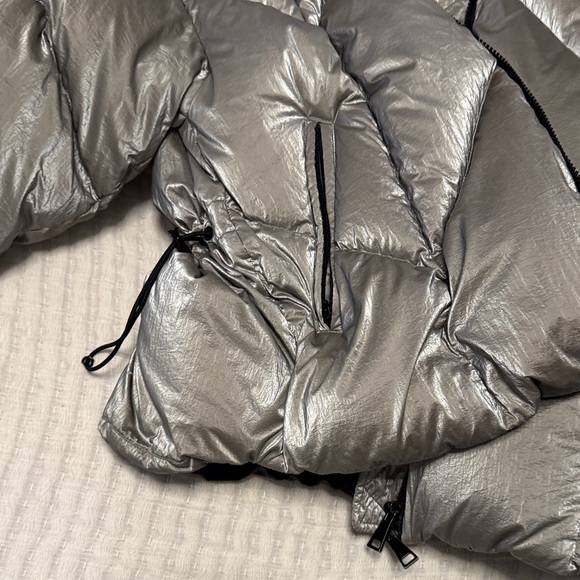 Moncler Metallic Silver Puffer Jacket - Picture 3 of 7
